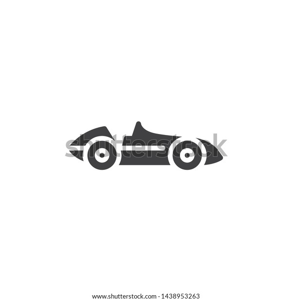 Vintage sport car vector icon. filled\
flat sign for mobile concept and web design. Retro racing car glyph\
icon. Symbol, logo illustration. Vector\
graphics