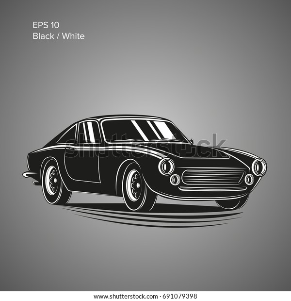 Vintage sport car vector illustration.\
European classic\
automobile