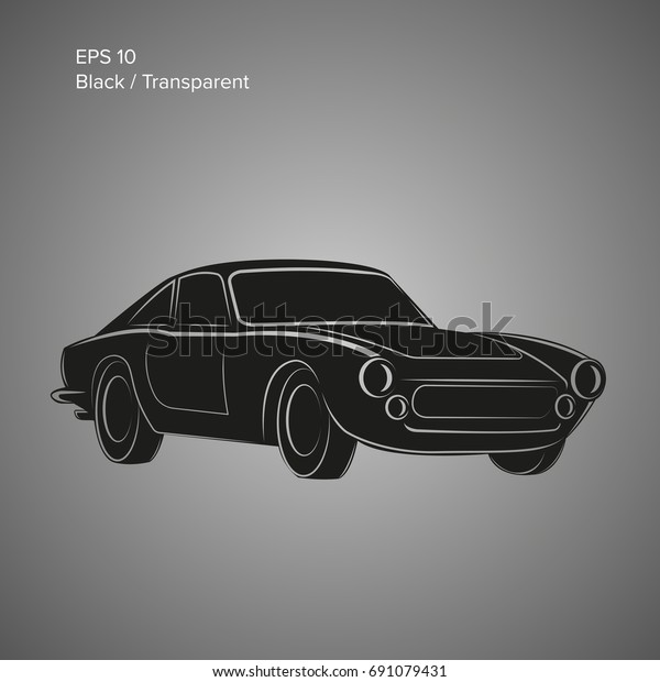 Vintage sport car vector illustration icon.\
European classic\
automobile