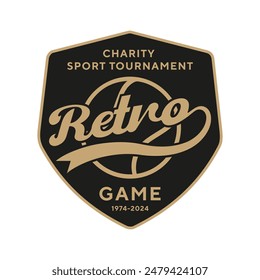 Vintage sport logo, badge, emblem and much more. Retro game vintage tee print, athletic apparel design shirt graphic print.