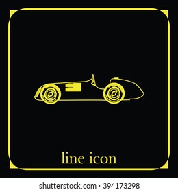 Vintage sport racing car. Flat icon.