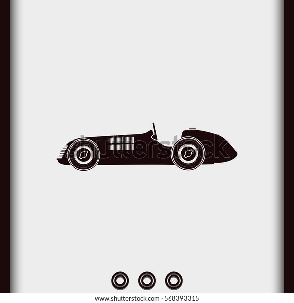 Vintage sport racing car.\
Flat icon.