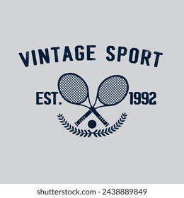 Vintage sport raquets logo tenis