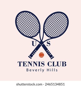 Vintage sport raquets logo tenis