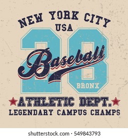 Vintage Sport Wear New York T-shirt Design, Athletics Typography