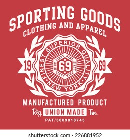 Vintage sporting typography, t-shirt graphics, vectors