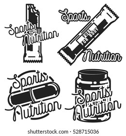 Vintage sports nutrution emblems