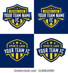 Vintage sports team logo emblem set
