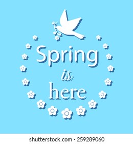 Vintage spring background in retro, hipster style. 