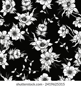 
Vintage spring pattern. Manual graphics. Vector illustration.