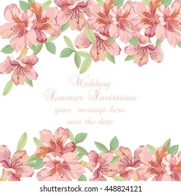 Vintage Spring Summer delicate Flowers card Vector