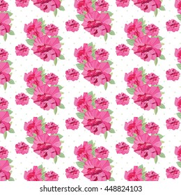 Vintage Spring Summer delicate peony Flowers pattern Vector