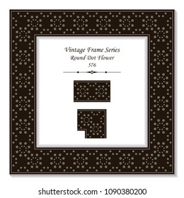 Vintage square 3D frame round cross dot flower, retro style template ideal for invitation or greeting card design.