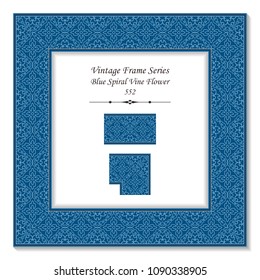 Vintage square 3D frame spiral curve cross vine flower, retro style template ideal for invitation or greeting card design.