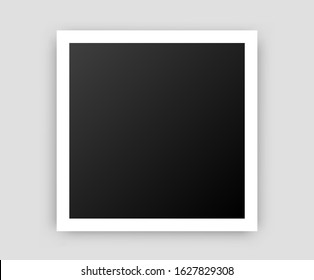 Vintage square film camera picture template. Old realistic old photo frames isolated on white background. Vector memories portrait 3d border concept