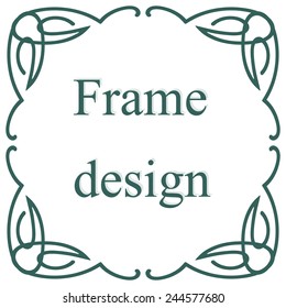 Vintage square frame, isolated on white background