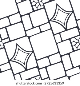 Antiguas mosaico cuadrado sin fisuras patrón nostálgico aislado fondo blanco adecuado para la ropa de inspiración retro textiles concepto de identidad de marca como mosaico nostálgico de azulejos cuadrados sobre fondo blanco perfecto para la ropa de inspiración retro textiles y vintage identidad de marca en Foto de archivo Concepto y espacio vacío en el lado izquierdo, sin texto --ar 7:2 --tile