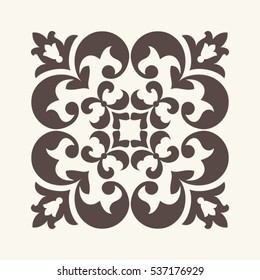 Vintage Square Ornament For Design.