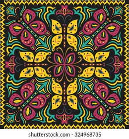 vintage square ornamental butterfly pattern