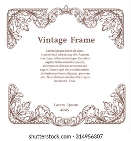 Vintage square ornate frame in Victorian style