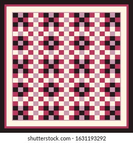 Vintage square silk scarf pattern design