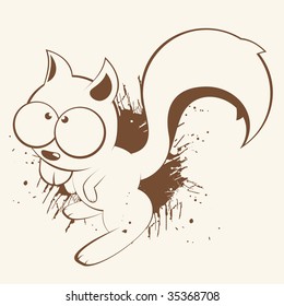 vintage squirrel illustration