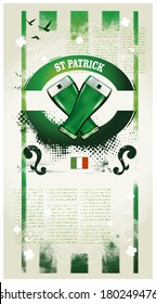 vintage st patrick background with glass