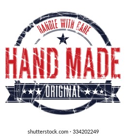 Vintage Stamp with grunge Hand Made sign