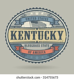 Vintage stamp or label with the text United States of America, Kentucky, vector illustration