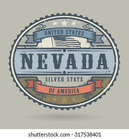 Vintage stamp or label with the text United States of America, Nevada, vector illustration