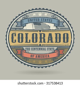 Vintage stamp or label with the text United States of America, Colorado, vector illustration