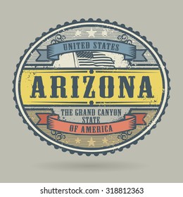 Vintage stamp or label with the text United States of America, Arizona, vector illustration