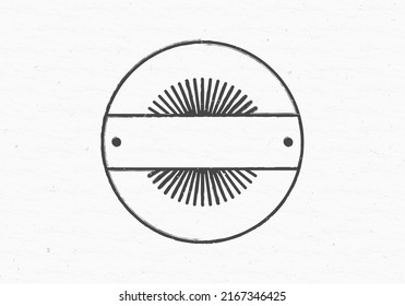 Vintage stamp or seal frame or border. Grunge badge or label. Round shape retro emblem without text. Vector illustration.