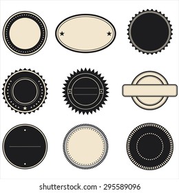 Vintage Stamps and Frames - Set of vintage stamp designs.  Each element is grouped, and colors are global for easy editing.  Repeating border brushes are included in brushes window.