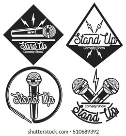 Vintage Stand up comedy show emblems