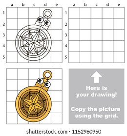 Vintage Star Compass, the educational game with simple game level. Copy the picture.