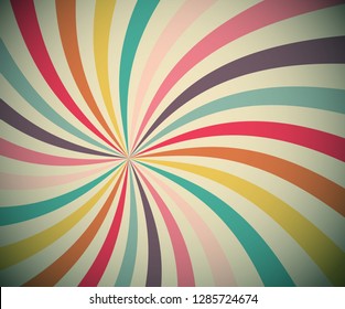 Vintage Star Shaped Vector Background. Vignetting Radial Swirled Retro Starburst Backdrop for Graphic Designers.