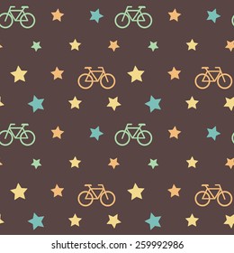 Vintage stars bicycle pattern