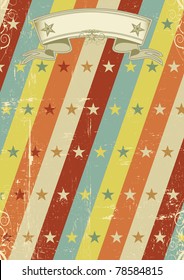 vintage stars pattern poster. A vintage design for a retro poster