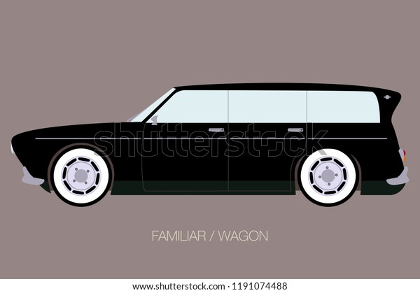 Download Vintage Station Wagon Car Side View Stock Vector Royalty Free 1191074488