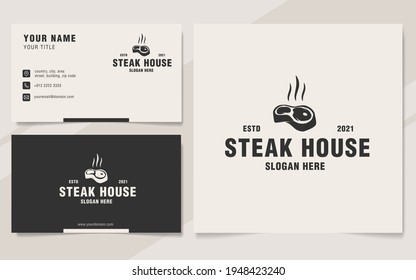 Vintage steak house logo template monogram style