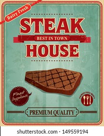 Vintage Steak House Menu Poster Design