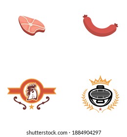 vintage steak logo set inspiration