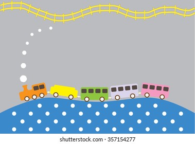 Vintage Steam Train with rail track