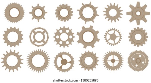 Vintage steampunk frame set, with lots of cogs and gears