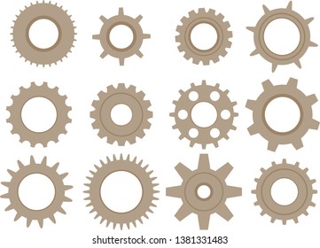 Vintage steampunk frame set, with lots of cogs and gears