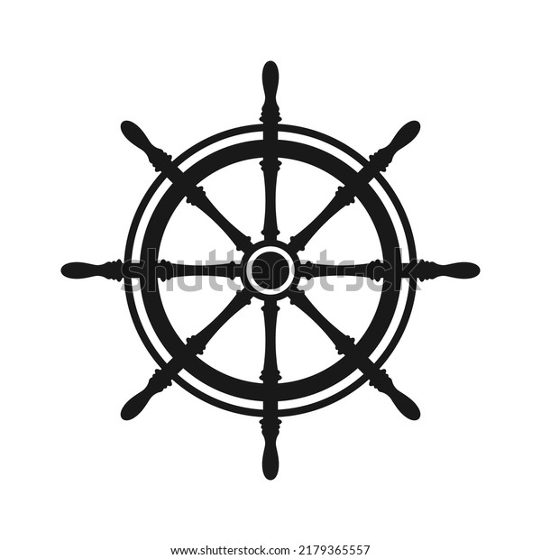 Vintage\
steering wheel. Ship, yacht retro wheel symbol. Nautical rudder\
icon. Marine design element. Vector\
illustration