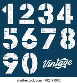 vintage stencilplate numbers tee print stock vector royalty free 782495980 shutterstock