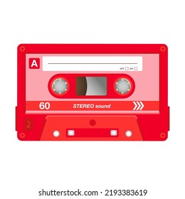 Vintage Stereo Cassette Flat Icon. Different Retro Audio Tapes, Old School Media Equipment Isolated Vector Illustration. Outdated Technology And Music