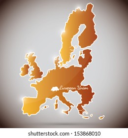 vintage sticker in form of the European Union